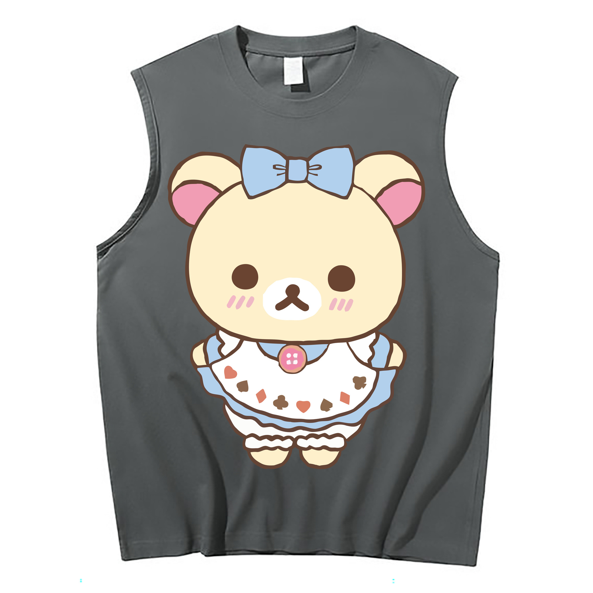 （画像用） リラックマ リラックマ キイロイトリ Rilakkuma Korilakkuma Kiiroitori コットン100％タンクトップ（フロントプリント）
